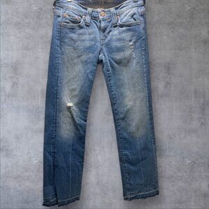 Vintage Haute Hippie Blue Wash Cropped Jeans size 25/2